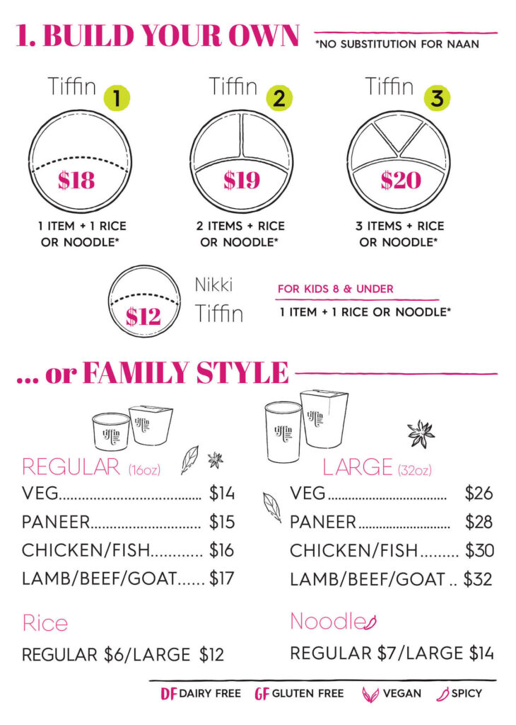 Kelowna Menu | Tiffin India’s Fresh Kitchen