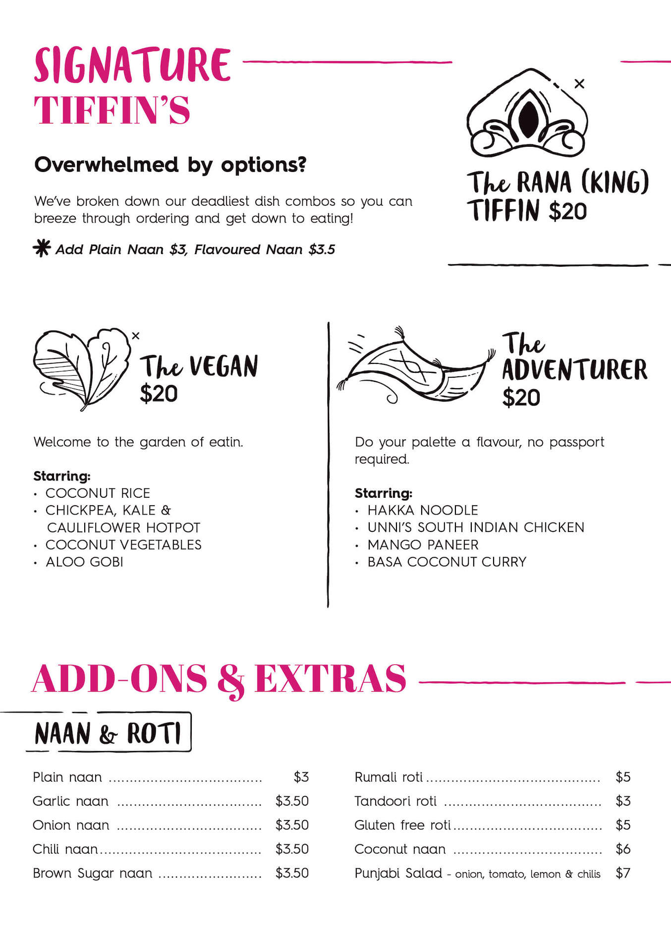 Kelowna Menu Tiffin India’s Fresh Kitchen