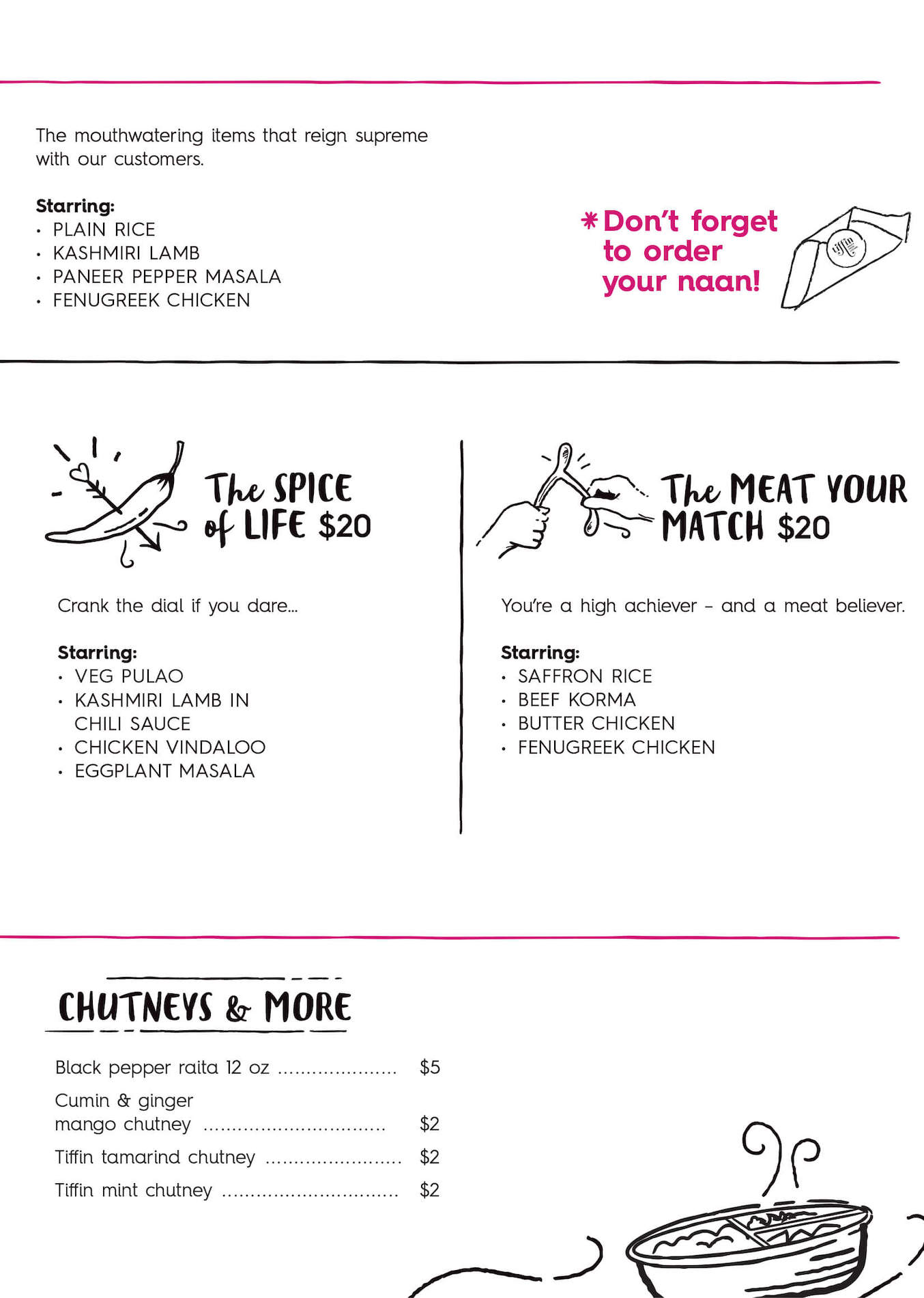 Kelowna Menu Tiffin India’s Fresh Kitchen